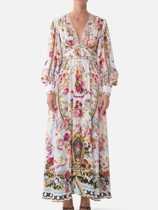 Camilla Dresses & Skirts - Camilla Shaped Waistband Dress With Gathered Sleeves In Torero Libertine